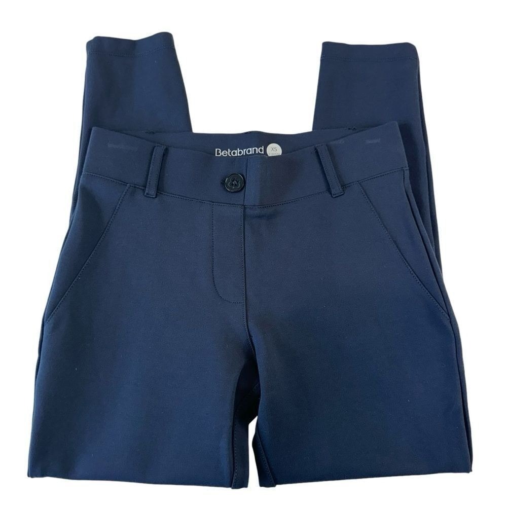 Betabrand Navy Blue Classic Dress Yoga Pant, XS Short Petite